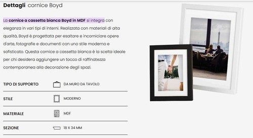 Cornice muro portafoto in - da,